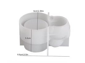 Molde silicona conejito con portavelas 
